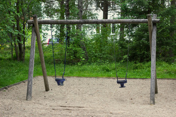 Swing set in the playground