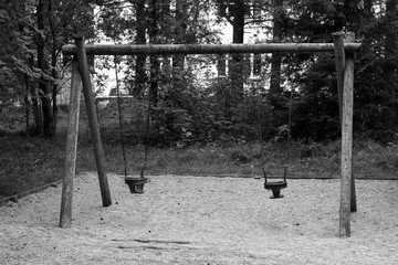 Swing set in the playground
