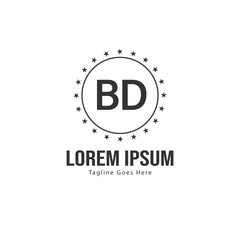 Obraz premium BD Letter Logo Design. Creative Modern BD Letters Icon Illustration