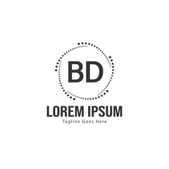 Fototapeta premium BD Letter Logo Design. Creative Modern BD Letters Icon Illustration