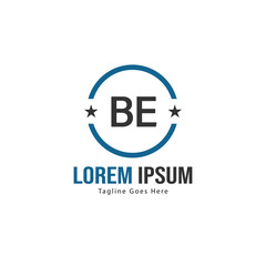 Fototapeta premium BE Letter Logo Design. Creative Modern BE Letters Icon Illustration