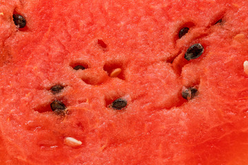 watermelon inside a macro texture