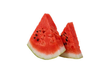 Pieces of watermelon on white isolated