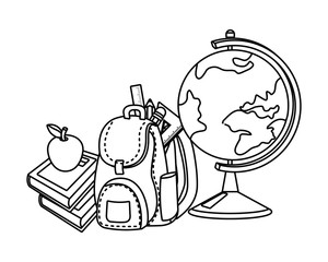 Isolated icon set of school design vector illustration