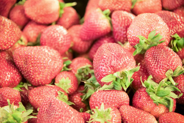 Tasty fresh strawberry background. Market.