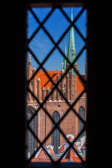 Architecture of the St. Mary's Basilica in Gdansk, Poland
