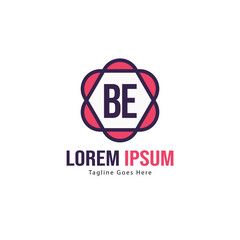 BE Letter Logo Design. Creative Modern BE Letters Icon Illustration