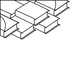 pile of textbooks isolated icon