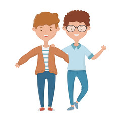 Teenage friends design vector illustration
