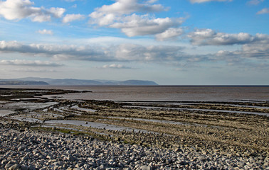 East Quantoxhead beach in Somerset. The limestone pavements date to the Jurassic era and are a paradise for fossil hunters. Ammonites and reptile remains can be found.