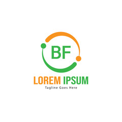 Fototapeta premium BF Letter Logo Design. Creative Modern BF Letters Icon Illustration