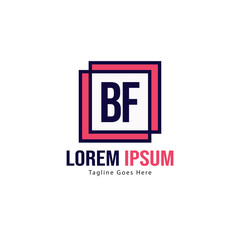 BF Letter Logo Design. Creative Modern BF Letters Icon Illustration