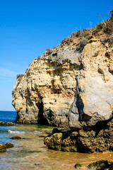 Fototapeta na wymiar Coastal landscape in Portugal, Algarve coast, cliffs on the Atlantic coast