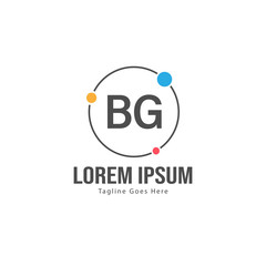 Obraz premium BG Letter Logo Design. Creative Modern BG Letters Icon Illustration