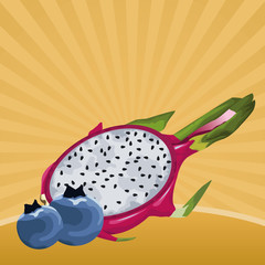 exotic tropical fruit icon cartoon