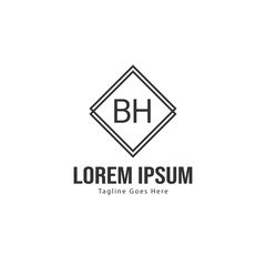 BH Letter Logo Design. Creative Modern BH Letters Icon Illustration