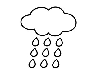 雨雲(線画)雨３(線画)