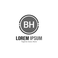 BH Letter Logo Design. Creative Modern BH Letters Icon Illustration