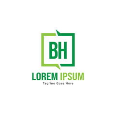 BH Letter Logo Design. Creative Modern BH Letters Icon Illustration