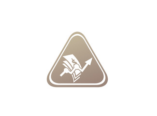 Money Arrow Chart Finance for logo design illustration in the shape icon