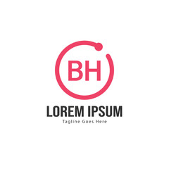 BH Letter Logo Design. Creative Modern BH Letters Icon Illustration