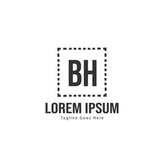Fototapeta premium BH Letter Logo Design. Creative Modern BH Letters Icon Illustration