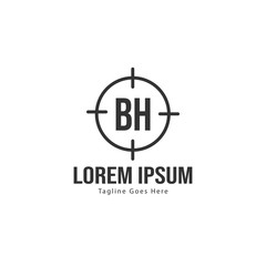 BH Letter Logo Design. Creative Modern BH Letters Icon Illustration