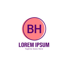 BH Letter Logo Design. Creative Modern BH Letters Icon Illustration