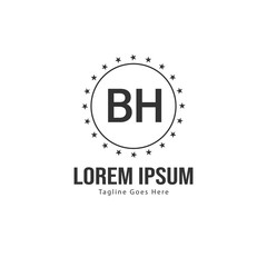 BH Letter Logo Design. Creative Modern BH Letters Icon Illustration