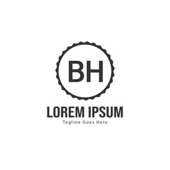 BH Letter Logo Design. Creative Modern BH Letters Icon Illustration