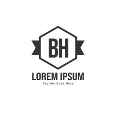 BH Letter Logo Design. Creative Modern BH Letters Icon Illustration