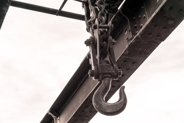 hook of an old steam-powered bridge crane