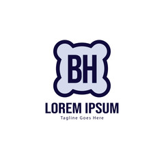BH Letter Logo Design. Creative Modern BH Letters Icon Illustration