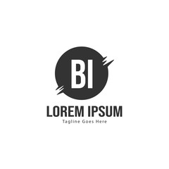 BI Letter Logo Design. Creative Modern BI Letters Icon Illustration