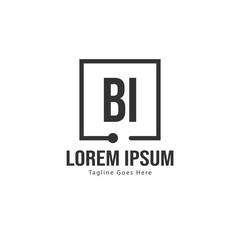 BI Letter Logo Design. Creative Modern BI Letters Icon Illustration