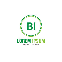 BI Letter Logo Design. Creative Modern BI Letters Icon Illustration