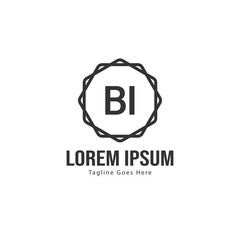 BI Letter Logo Design. Creative Modern BI Letters Icon Illustration