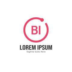 Obraz premium BI Letter Logo Design. Creative Modern BI Letters Icon Illustration