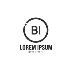 BI Letter Logo Design. Creative Modern BI Letters Icon Illustration