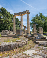 Fototapeta premium Ancient ruins in Olympia, Peloponnes, Greece