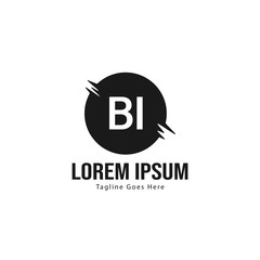 BI Letter Logo Design. Creative Modern BI Letters Icon Illustration