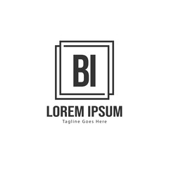 BI Letter Logo Design. Creative Modern BI Letters Icon Illustration