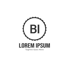 BI Letter Logo Design. Creative Modern BI Letters Icon Illustration