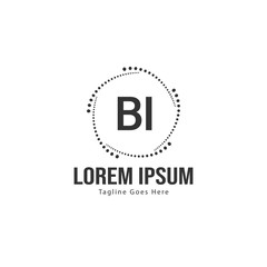 BI Letter Logo Design. Creative Modern BI Letters Icon Illustration