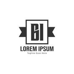 BI Letter Logo Design. Creative Modern BI Letters Icon Illustration