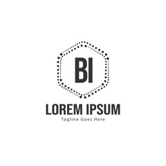 Fototapeta premium BI Letter Logo Design. Creative Modern BI Letters Icon Illustration