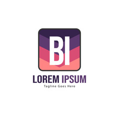BI Letter Logo Design. Creative Modern BI Letters Icon Illustration