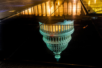 US Capitol Reflection North Side Night Stars Washington DC