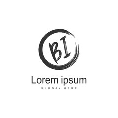 BI Letter Logo Design. Creative Modern BI Letters Icon Illustration