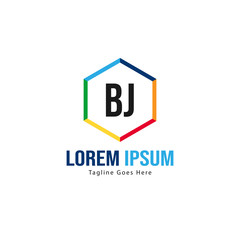 BJ Letter Logo Design. Creative Modern BJ Letters Icon Illustration